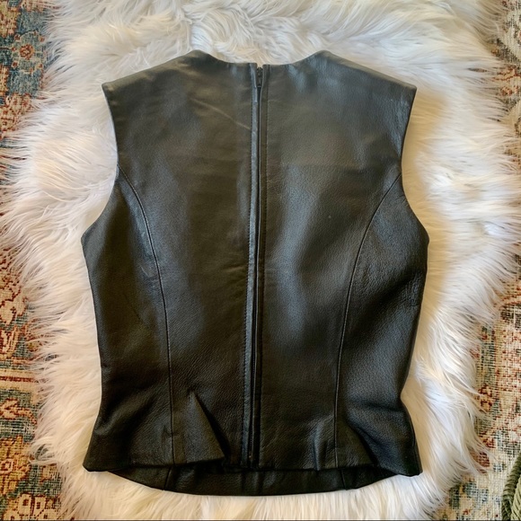 VTG 100% Black Leather Pants & Top Matching Set - Picture 3 of 7